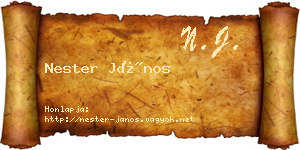 Nester János névjegykártya