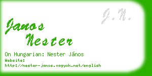 janos nester business card